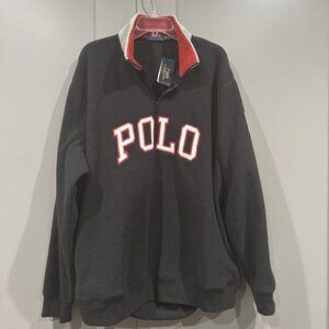 Ralph Lauren Polo Men's American Flag Fleece Long Sleeve Pullover BLACK XXL